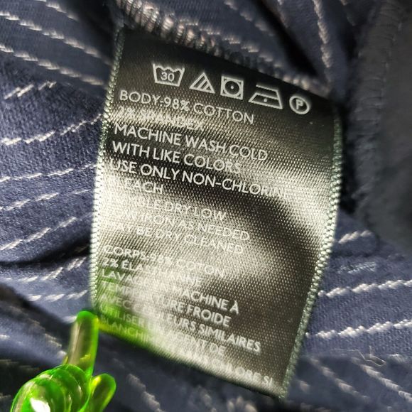 UO Silence + Noise OB670302 Blue White Pin Striped High Waist Cropped Pants  16 - Picture 4 of 5